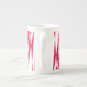 Witte en Rode Abstracte Illusie Bone China Mok (Achterkant)