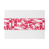 Witte en Rode Abstracte Illusie Uitnodiging Modern Uitnodigingen Wikkel (Achterkant Voorbeeld)