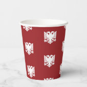 Witte en rode Albanese Eagle Paper Cup Papieren Bekers (Achterkant)