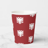 Witte en rode Albanese Eagle Paper Cup Papieren Bekers (Links)
