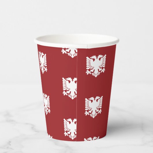 Witte en rode Albanese Eagle Paper Cup Papieren Bekers (Rechts)