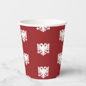 Witte en rode Albanese Eagle Paper Cup Papieren Bekers (Voorkant)