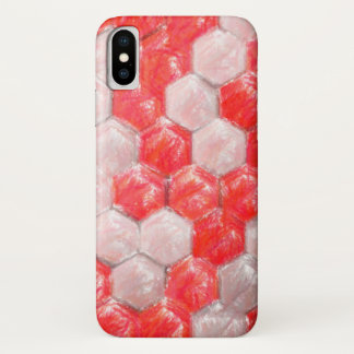 Witte en rode artistieke hexagon patroon Iphonezaa Case-Mate iPhone Case