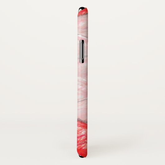 Witte en rode artistieke hexagon patroon Iphonezaa Case-Mate iPhone Case (Achterkant / rechts)