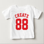 Witte en rode Baby | Sporttrui ontwerp<br><div class="desc">Witte en rode Baby | Sporttrui Ontwerp · Baby Raglan T-shirt</div>