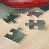 Witte en rode bloemen Elegante Waterverf Legpuzzel (Zijkant)