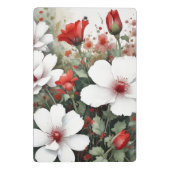 Witte en rode bloemen Elegante Waterverf Mini Klembord (Achterkant)
