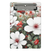 Witte en rode bloemen Elegante Waterverf Mini Klembord (Voorkant)