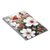 Witte en rode bloemen Elegante Waterverf Notitieboek (Rechterzijde)