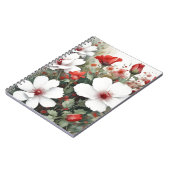 Witte en rode bloemen Elegante Waterverf Notitieboek (Linkerzijde)