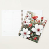 Witte en rode bloemen Elegante Waterverf Planner (Display)