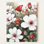 Witte en rode bloemen Elegante Waterverf Planner (Achterkant)
