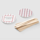 Witte en rode brandweerwagen verjaardag handwaaier (Niet-gemonteerd)