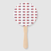 Witte en rode brandweerwagen verjaardag handwaaier (Achterkant)