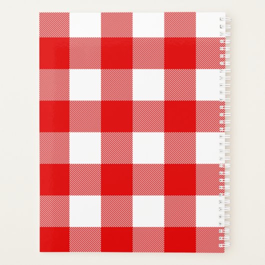 Witte en rode buffelplaat planner (Achterkant)