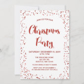 Witte en rode confetti Moderne kerstfeest Kaart (Voorkant)