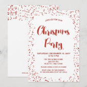 Witte en rode confetti Moderne kerstfeest Kaart (Voorkant / Achterkant)
