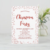 Witte en rode confetti Moderne kerstfeest Kaart (Staand voorkant)