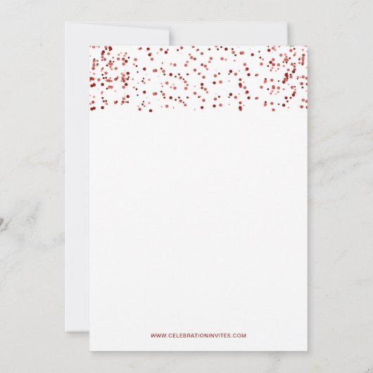 Witte en rode confetti Moderne kerstfeest Kaart (Achterkant)