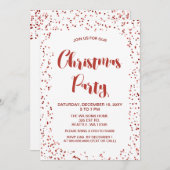 Witte en rode confetti Moderne kerstfeest Kaart (Voorkant / Achterkant)