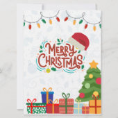 Witte en Rode Eenvoudige Vrolijke Kerstmis Feestdagenkaart (Voorkant)