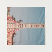 WITTE EN RODE FERRIS-WIEL OP DAG WANDKLEED (Voorkant (horizontaal))