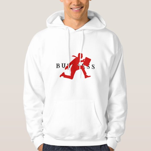 Witte en rode geïllustreerde zakelijke hoodie (Voorkant)