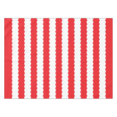 Witte en rode geschulpte streep tafelkleed (Voorkant (Horizontaal))