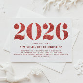 Witte en Rode Glitter 2024 Oudejaarsfeest Kaart