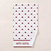 Witte en rode harten Gelukkige Valentijnsdag Bad Handdoek (Handdoek)