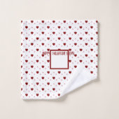 Witte en rode harten Gelukkige Valentijnsdag Bad Handdoek (Wasdoekje)