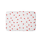 Witte en rode harten Modern Patroon Badmat (Voorkant)
