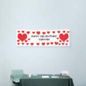 Witte en rode harten Valentijnsdag Birthday Spandoek (Beurs)