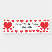 Witte en rode harten Valentijnsdag Birthday Spandoek (Horizontaal)
