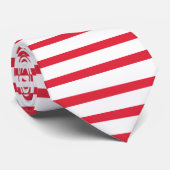 Witte en rode horizontale Stropdas met streep (Opgerold)
