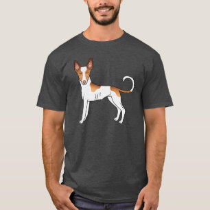 Witte En Rode Ibizan Hound Gladde Vacht Cartoon Ho T-shirt
