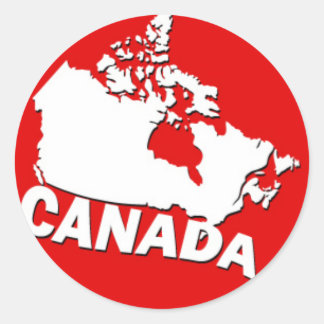 Witte en rode kaart van Canada Ronde Sticker