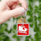 Witte en Rode Kaart van Canada Sleutelhanger (Hand)
