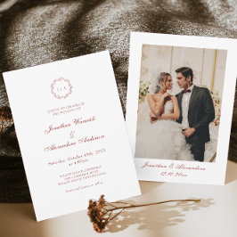 Witte en rode kerstbruiloft kaart