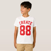 Witte en rode Kinderen | Sport Jersey Design T-shirt (Voorkant volledig)