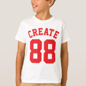 Witte en rode Kinderen | Sport Jersey Design T-shirt (Voorkant)