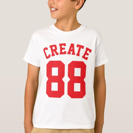 Witte en rode Kinderen | Sport Jersey Design T-shirt (Voorkant)