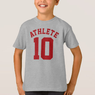 Witte en rode Kinderen   Sport Jersey Design T-shirt