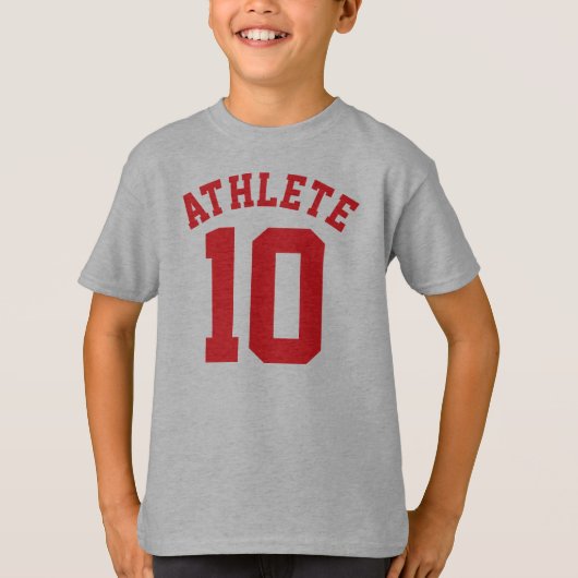 Witte en rode Kinderen | Sport Jersey Design T-shirt (Voorkant)