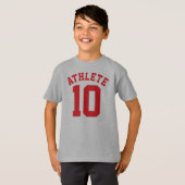 Witte en rode Kinderen | Sport Jersey Design T-shirt (Voorkant volledig)