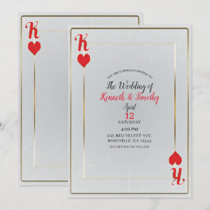 Witte en rode koning van het hart Kaart Elegant We