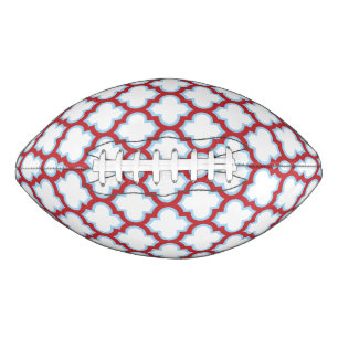 Witte en rode latwerk, traliewerk, quatrefoil american football