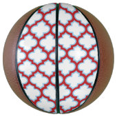 Witte en rode latwerk, traliewerk, quatrefoil basketbal (Verticaal)