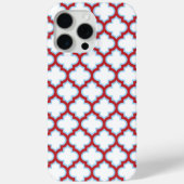 Witte en rode latwerk, traliewerk, quatrefoil Case-Mate iPhone case (Achterkant)