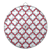 Witte en rode latwerk, traliewerk, quatrefoil dartbord (Voorkant)
